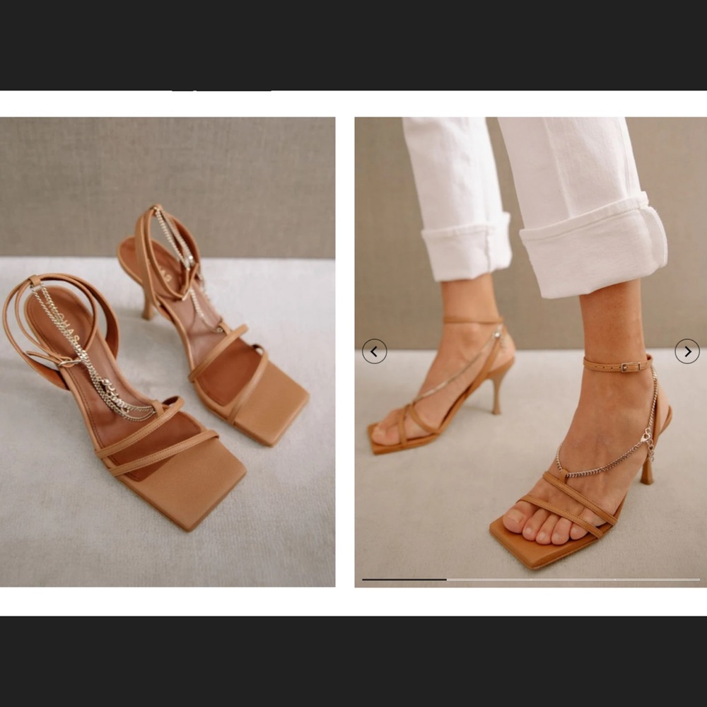 Aloha’s Straps Chain Camel heel. Worn 3 times